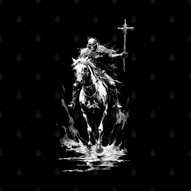 Death Rides A Horse - skeletal warrior harbinger of revelations by AltrusianGrace