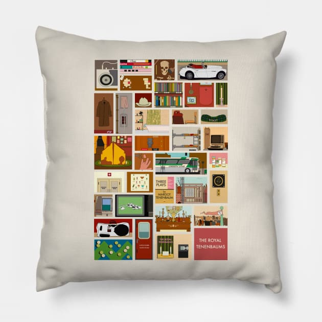 Royal Tenenbaums v2 Pillow by JordanBoltonDesign