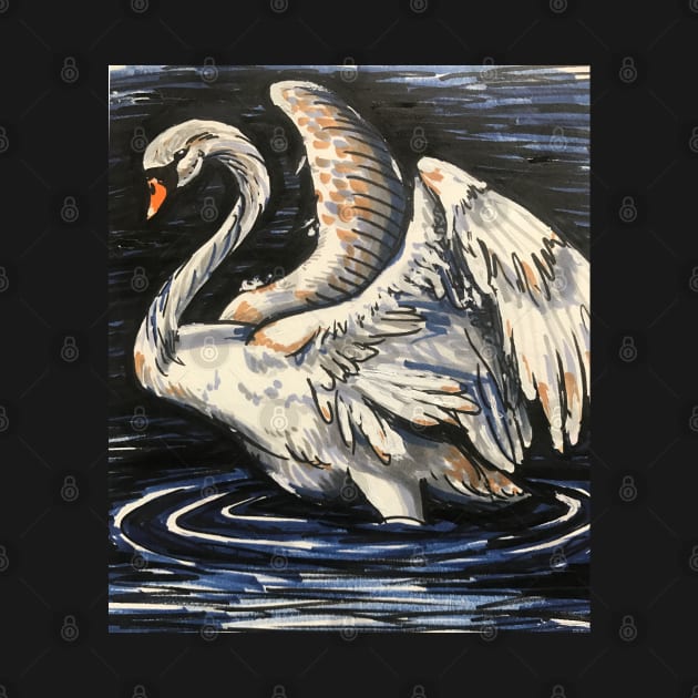Swan Marker Sketch by Lady Lilac