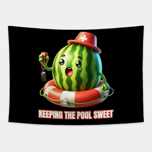 Lifeguard Melon - Keeping the Pool Sweet Summer Tee Tapestry