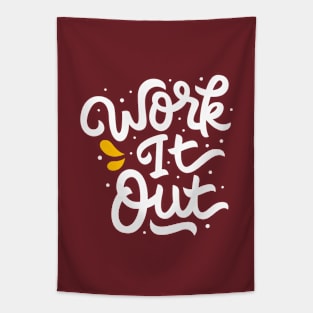 Work it out Hand Lettering Quote Tapestry