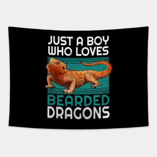 Just a boy who loves bearded dragons, bearded dragon lover, bearded dragon dad Tapestry