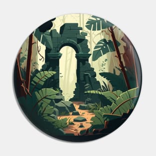 Ancient Ruins Hidden in a Jungle Pin