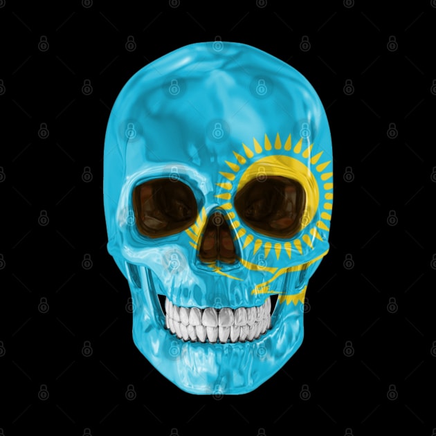 Kazakhstan Flag Skull - Gift for Kazakhstani With Roots From Kazakhstan by Country Flags