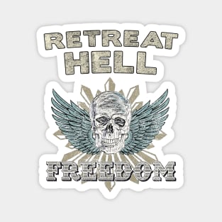 ✪ RETREAT HELL ✪ Vintage Marine Corps slogan emblem insignia Magnet