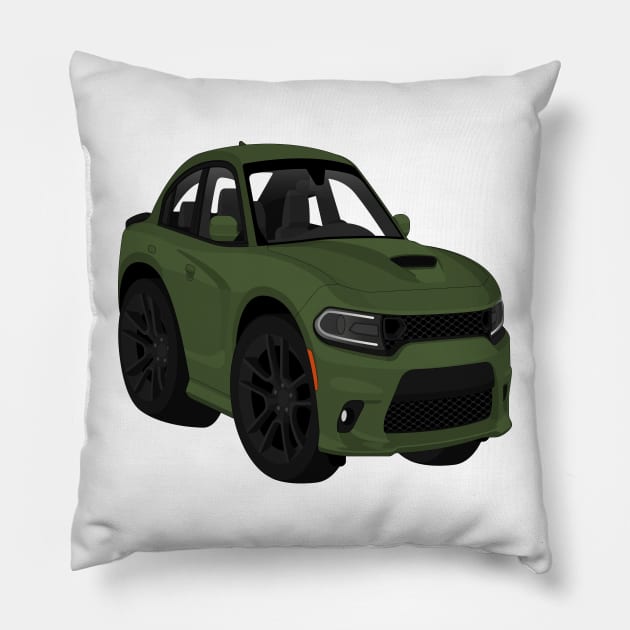 Charge Green Pillow by VENZ0LIC