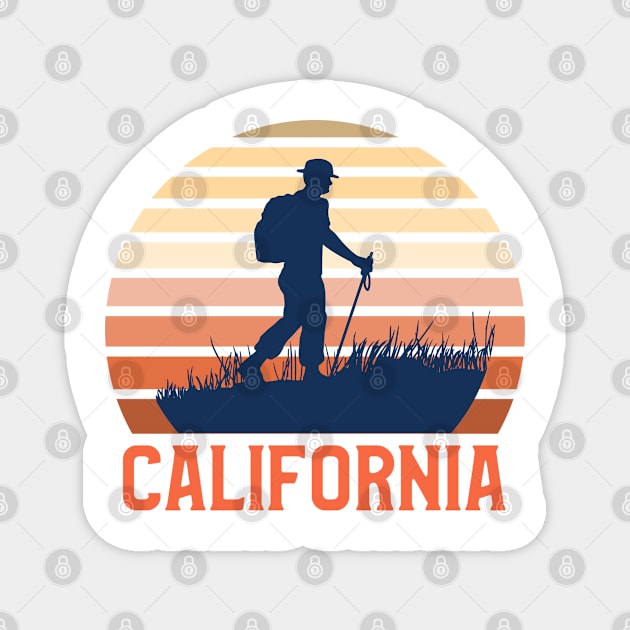 California Sunset, Orange and Blue Sun, Gift for sunset lovers T-shirt, Camping, Camper with a Stick Magnet by AbsurdStore