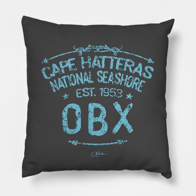 Cape Hatteras National Seashore, Est. 1953, OBX Pillow by jcombs