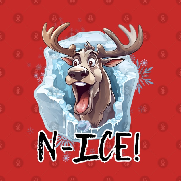 Festive Winter Reindeer Design – Spread Joy with Humor! by INK-redible Marvels