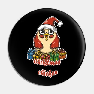 Chicken Merry Christmas Pin