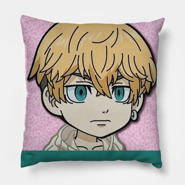 rebel boy in pink Pillow by Sakura Girl Boutique