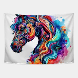 Psychedelic imagery of a horse Tapestry
