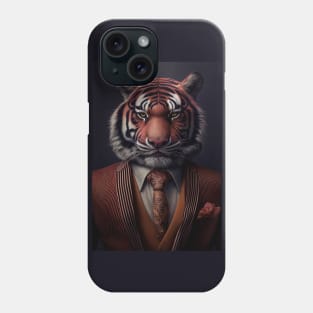 Adorable Tiger Wearing a Suit: Cute Wildlife Animals Phone Case