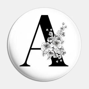 A alphabet Botanical cherry blossom sakura flowers Pin