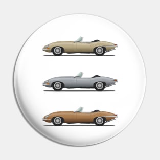 Jaguar E Type Roadster Gold Silver And Bronze Pin