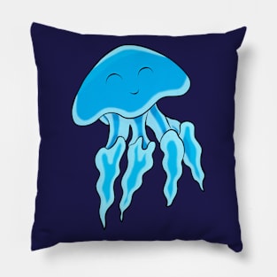 Cute Blue Jellyfish Pillow