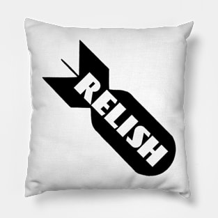 Bomb Relish Logo Black Transparent Pillow