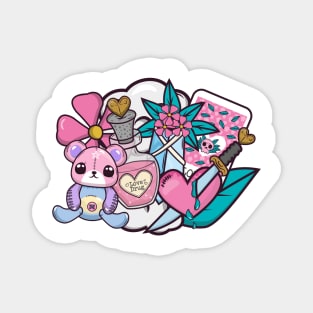 Cute but psycho pastel doodles Magnet