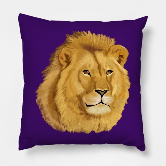 Majestic Lion Pillow by ArtistsQuest