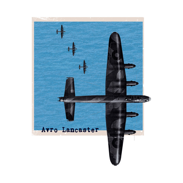 Disover Avro Lancaster Bomber Airplane WW2 over the sea - Avro Lancaster Bomber Airplane - T-Shirt