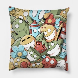 Colorful Doodles Pillow