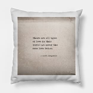 All types of love - Fitzgerald in antique book Pillow