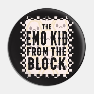 The Emo Kid From The Block Sad Face Pin