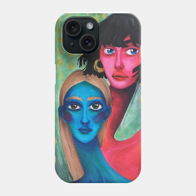 Two girls Art print Phone Case by LinaKonopassevich