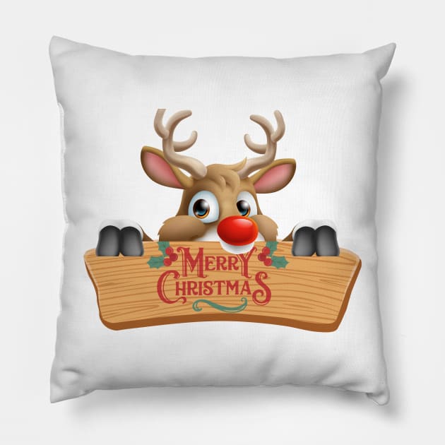 CUTE CHRISTMAS DEER Pillow by Dream Design