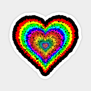 Tie-dye Rainbow Love heart Clipart - ShirtyShirto Magnet