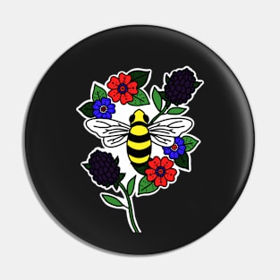 Bees and Blackberries Pin