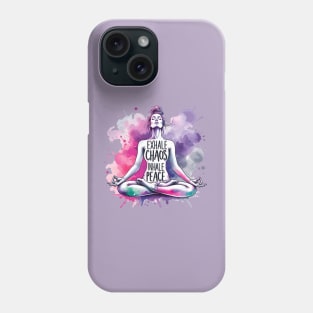 Yoga meditation, Inhale Exhale quote, yoga gift for Phone Case