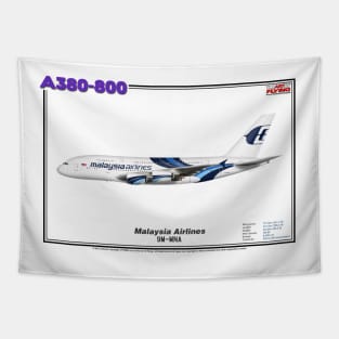 Airbus A380-800 - Malaysia Airlines (Art Print) Tapestry