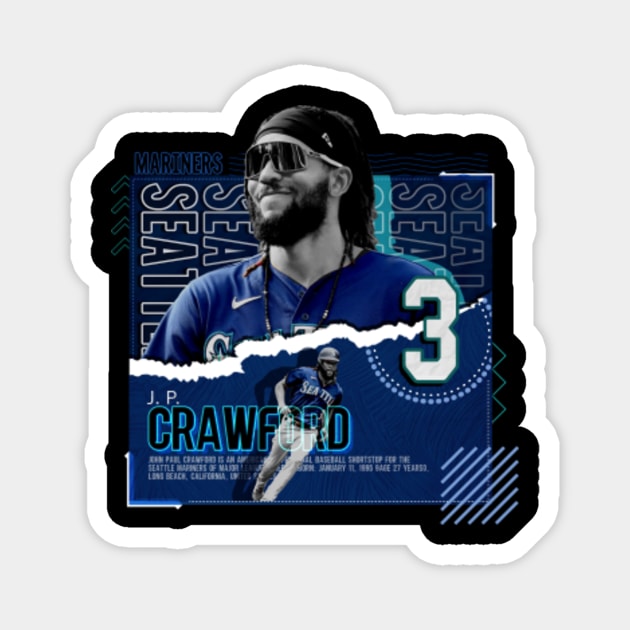 J.P. Crawford Baseball Paper Poster Mariners - Jp Crawford - Magnet