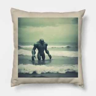 Sea Monster at the Beach Pillow