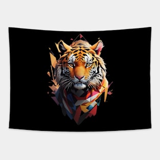 A Silhouette Design  Of A Tiger Tapestry