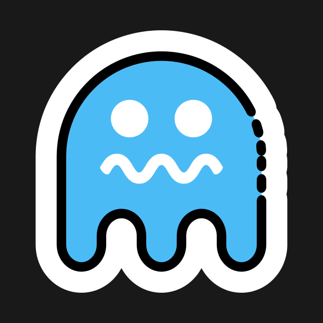 Blue Ghost // Line Art Sticker by Pulpixel