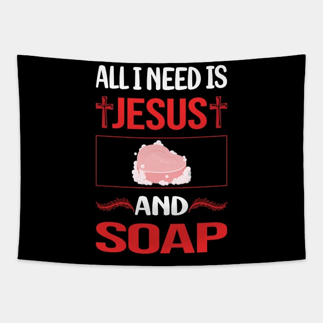 Funny Jesus Soap Tapestry by Happy Life