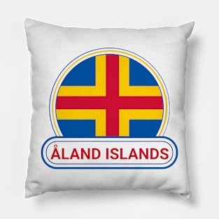 Åland Islands Country Badge - Åland Islands Flag Pillow