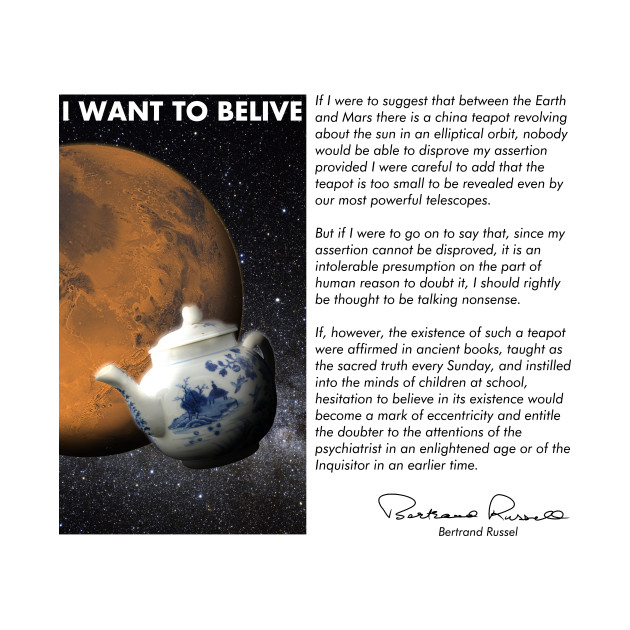 bertrand russell teapot t shirt