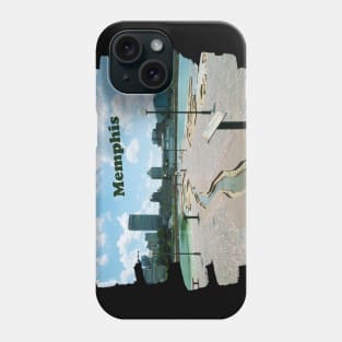 Memphis Tennessee skyline blue clouded sky USA city break Phone Case