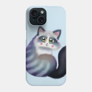 Blue Cute Kitty Phone Case