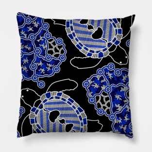 Aboriginal Art - Sea Turtle Dreaming Small Pillow