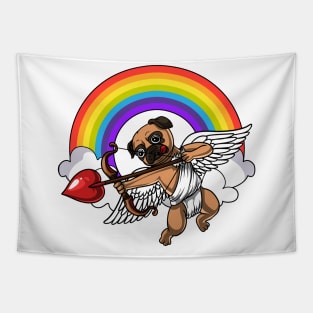 Pug Dog Cupid Tapestry