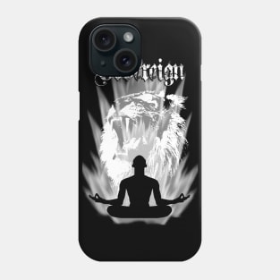 Meditating Sovereign Warrior with Powerful Lion Spirit Phone Case