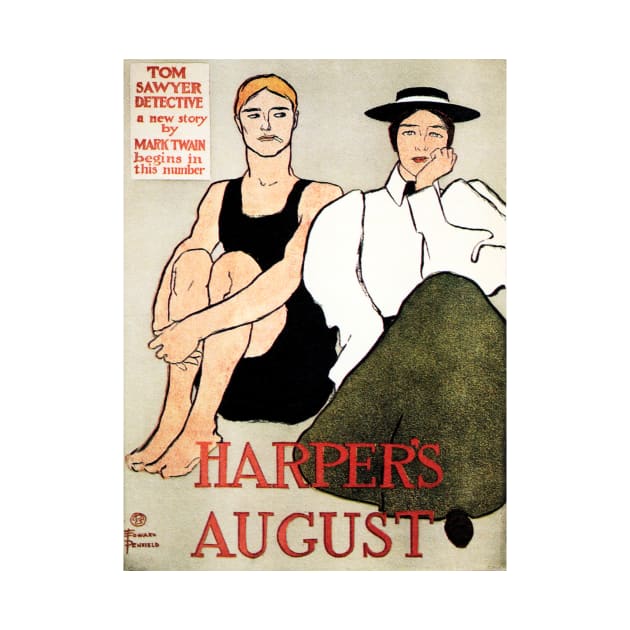 HARPER'S AUGUST Magazine Cover Advertising by Edward Penfield American Poster Artist by vintageposters