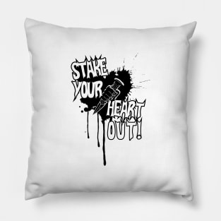 Stake your hearts out! (Black & White) Pillow