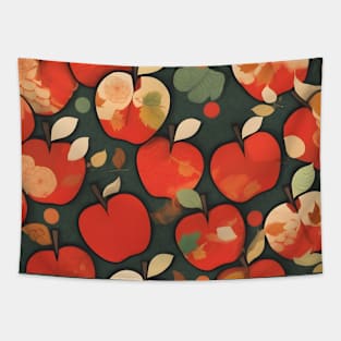 Chiyogami Red Apples Pattern Tapestry