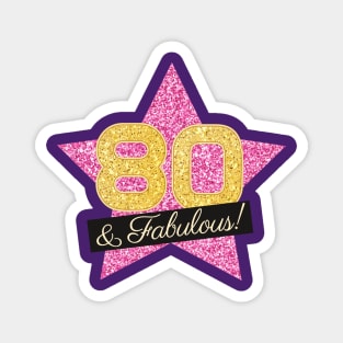 80th Birthday Gifts Women Fabulous - Pink Gold Magnet