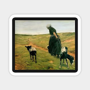 woman with goats - Max Liebermann Magnet